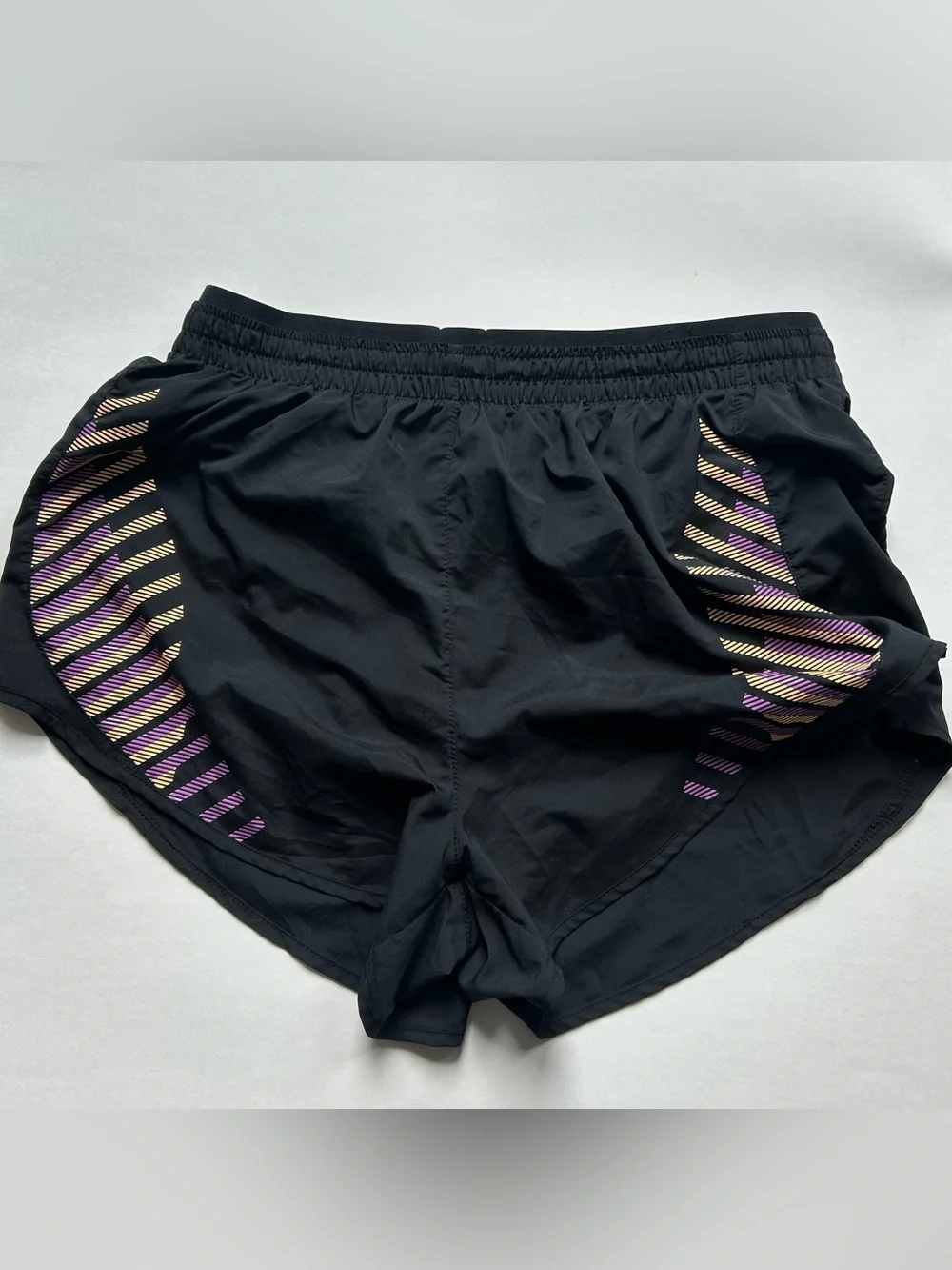 Nike Dri-FIT Running Set — Black with Purple/Gold Print, Size M